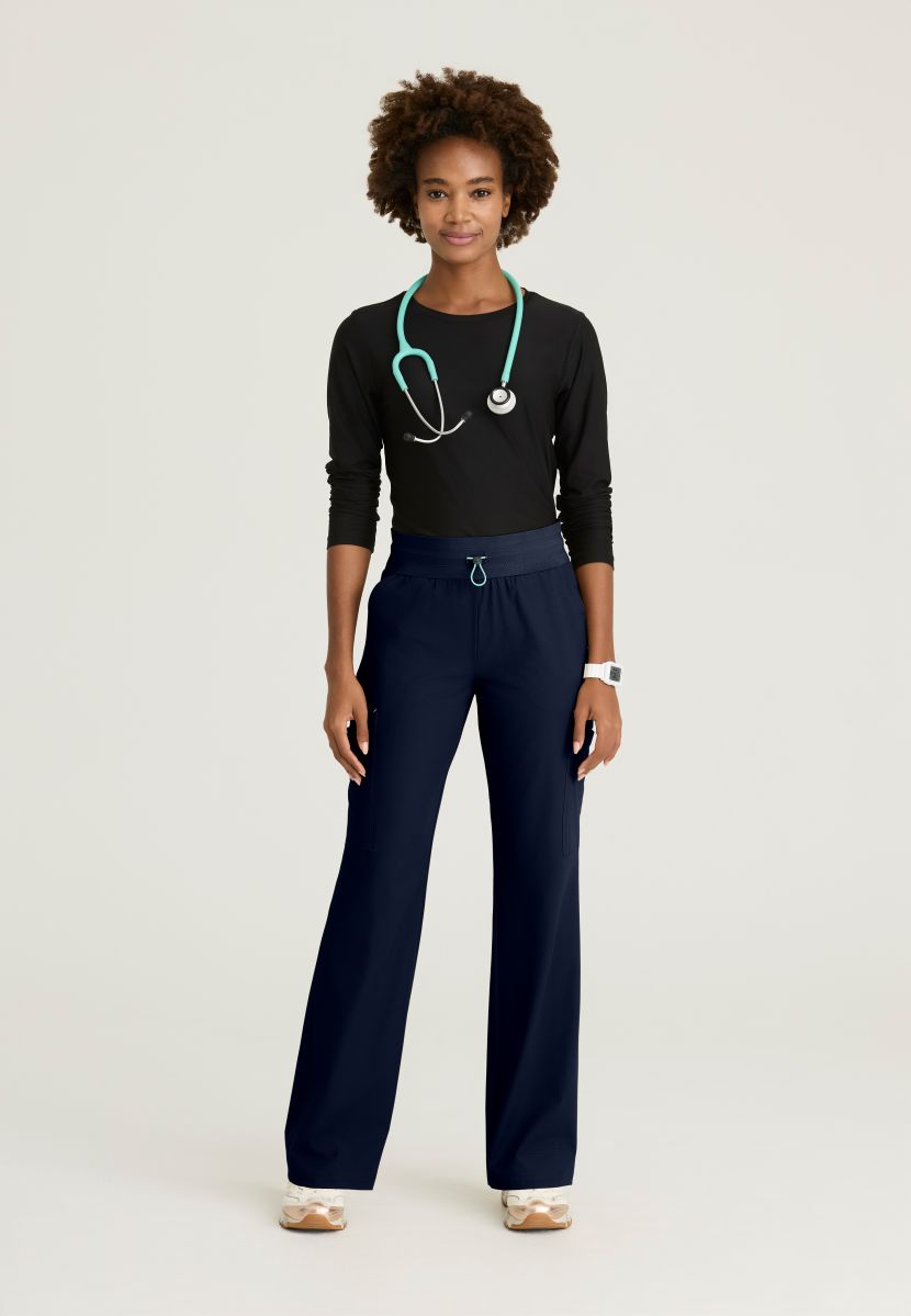 Skechers Explore Women's 5 Pocket Knit Waistband Fit &amp; Flare Pant | NAVY