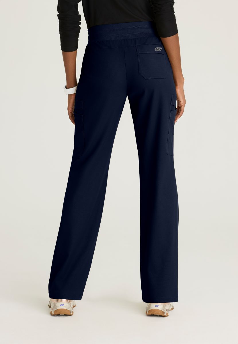 Skechers Explore Women's 5 Pocket Knit Waistband Fit &amp; Flare Pant | NAVY