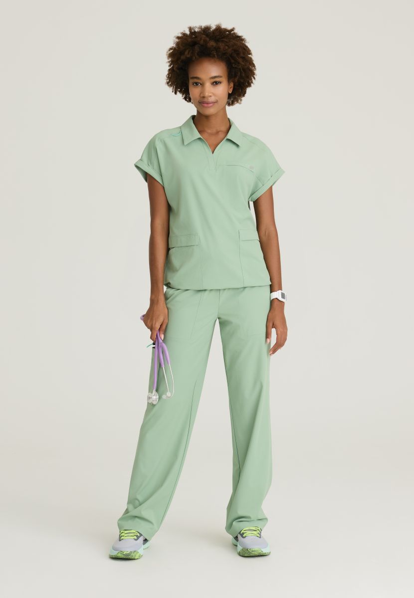 Skechers Charlie Women's 3 Pocket Shirt Collar Dolman Sleeve Top | Field Green
