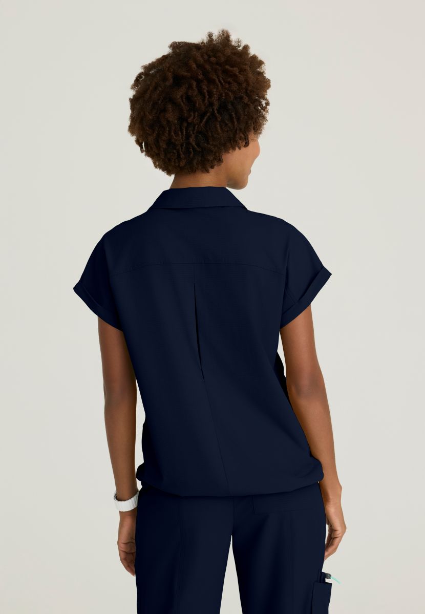 Skechers Charlie Women's 3 Pocket Shirt Collar Dolman Sleeve Top | NAVY