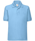 SS11B Fruit of the Loom Kids Poly/Cotton Piqué Polo Shirt | Light Blue
