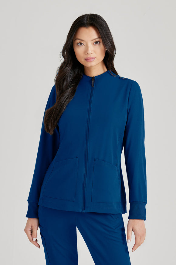 Warm Up Navy Blue Scrub Jackets Women's Modern Scrub Jacket Navy