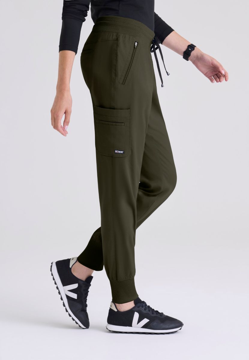 Grey's Anatomy Eden Women's 5-Pocket Cargo Jogger Scrub Pant  | OLIVE