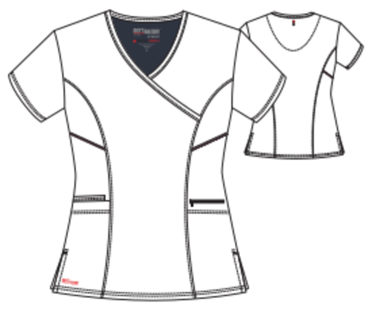 Greys Anatomy V-Neck Kim Top with Zip Front Pocket | MAIN-IMAGE