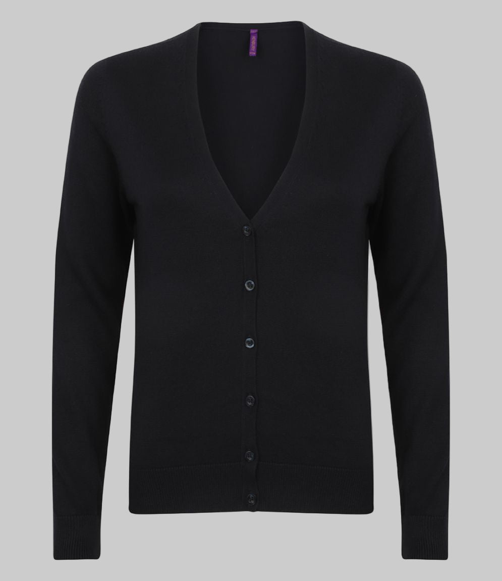 Ladies Cotton Acrylic V Neck Cardigan | NAVY