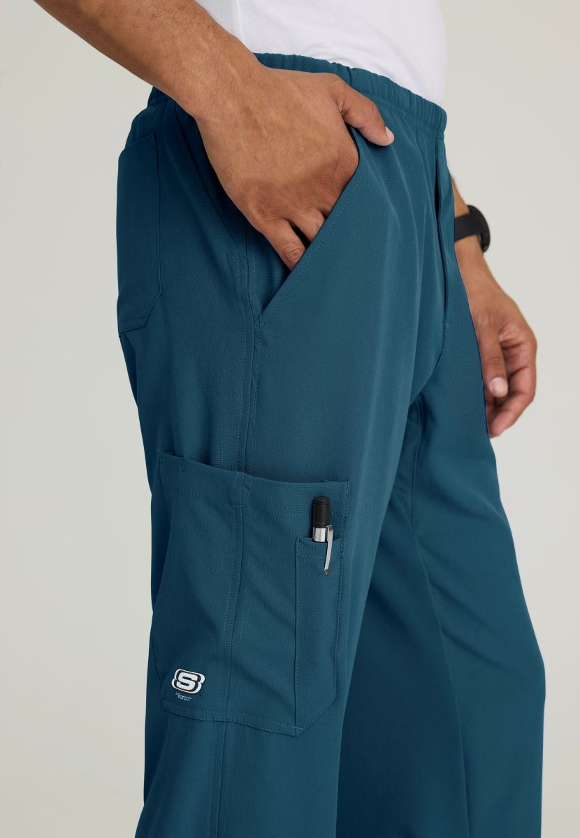 SKECHERS MALE STRUCTURE 4 POCKET ELASTIC WAISTBAND PANT | Caribbean