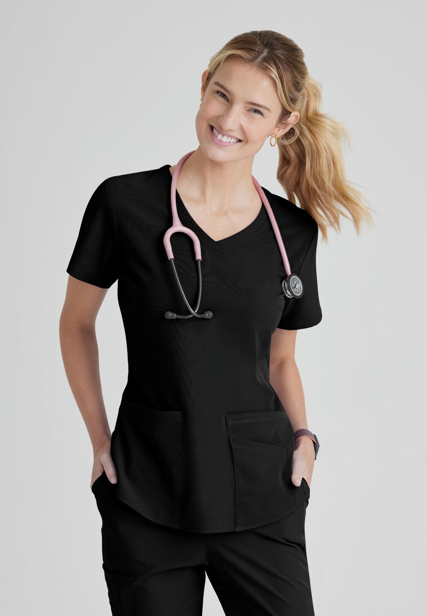 SKECHERS BREEZE 3-POCKET SHAPED HEM TOP | BLACK
