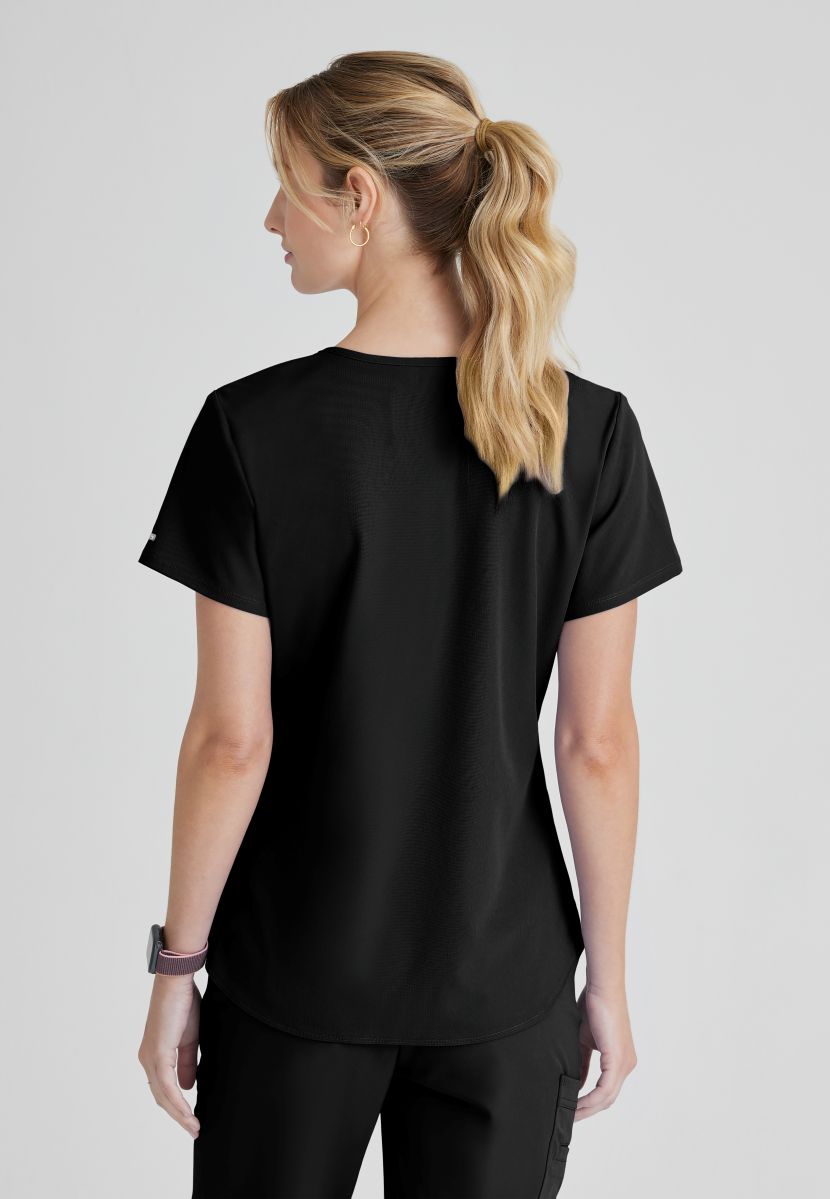 SKECHERS BREEZE 3-POCKET SHAPED HEM TOP | BLACK