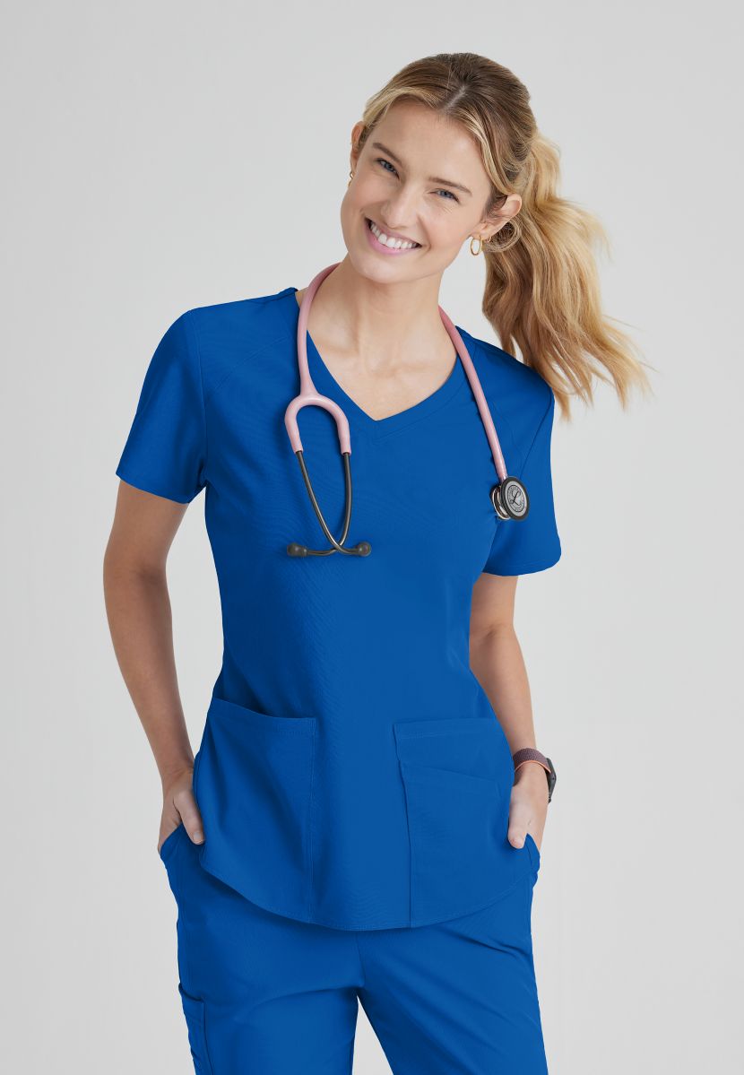 SKECHERS BREEZE 3-POCKET SHAPED HEM TOP | New Royal