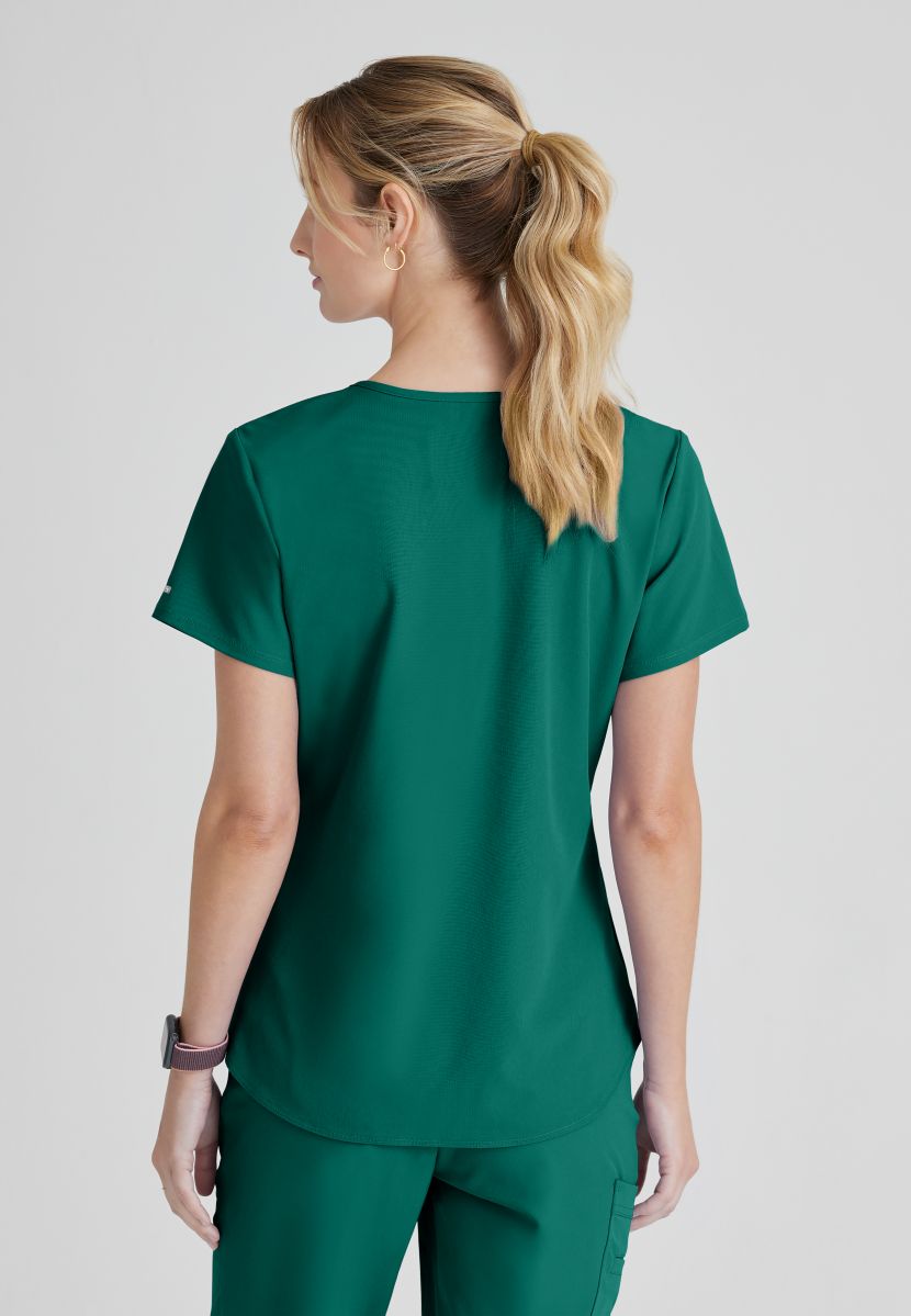 SKECHERS BREEZE 3-POCKET SHAPED HEM TOP | Hunter Green