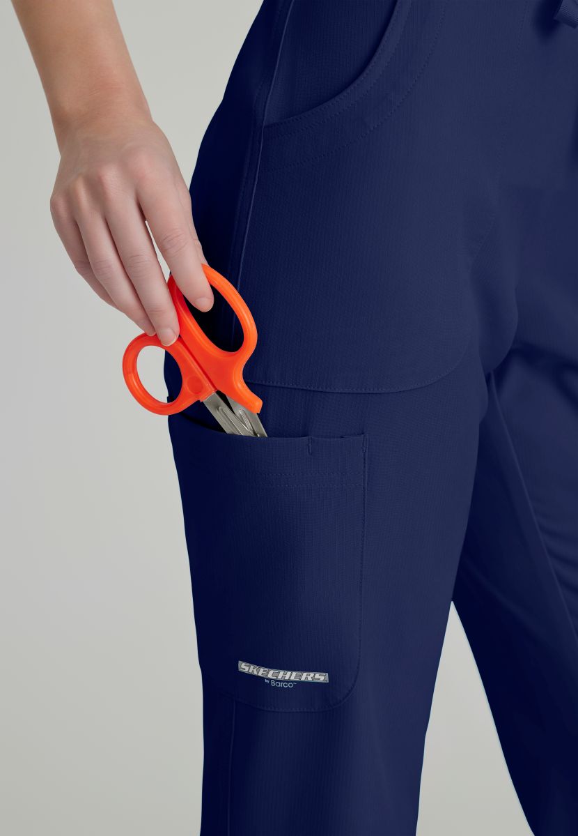 SKECHERS RELIANCE 3-POCKET FLAT FRONT PANTS PETITE (29") LEG LENGTH | NAVY
