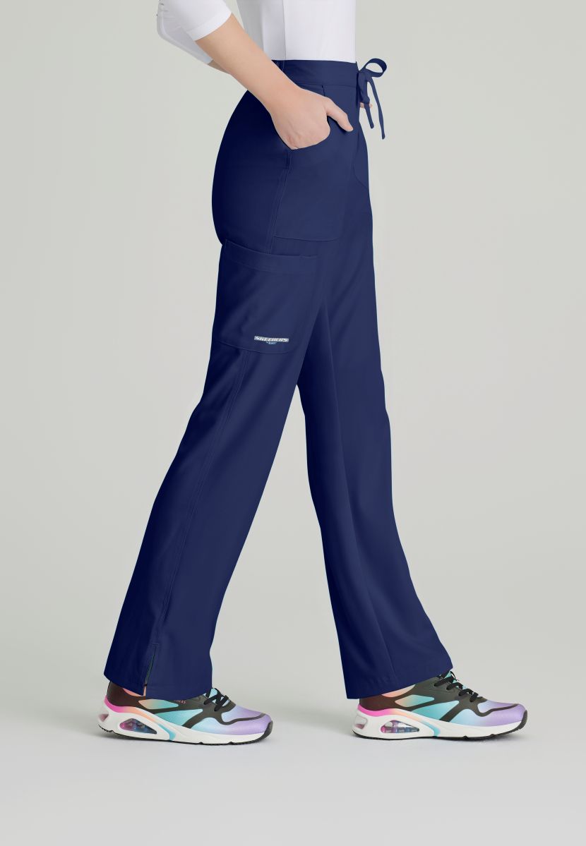 SKECHERS RELIANCE 3-POCKET FLAT FRONT PANTS PETITE (29") LEG LENGTH | NAVY