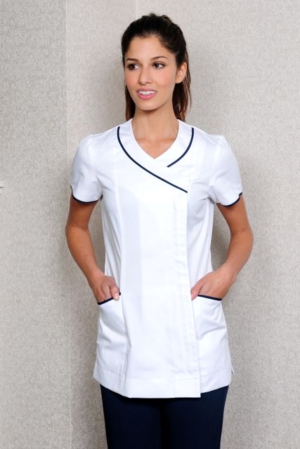 Nurses uniform tunic with v-neck collar