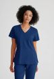 Barco One 4 Pocket V-Neck Perforated Panel Scrub Top